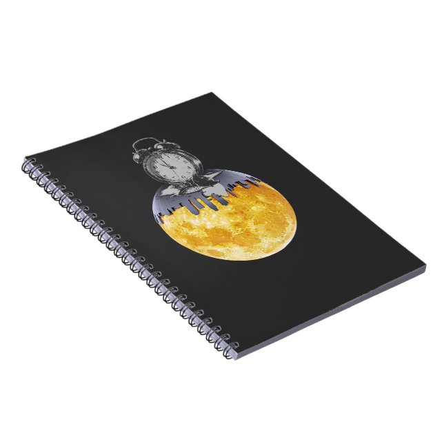 Caderno Espiral Surreal Melting Clock Sun Notebook | Abstract Time (Lado Direito)