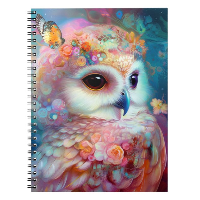 Caderno Espiral Surreal Owl Fantasy Art (Frente)