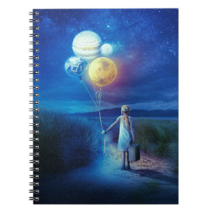 Caderno Espiral Surreal se movendo para seu futuro