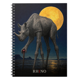 Caderno Espiral Surrealista gótico de Cana de Rinoceronte