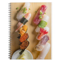 Sushi Art on Wooden Platter Notebook
