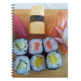 Caderno Espiral Sushi Asia Fish Rice Comida