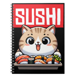 Caderno Espiral Sushi Cat