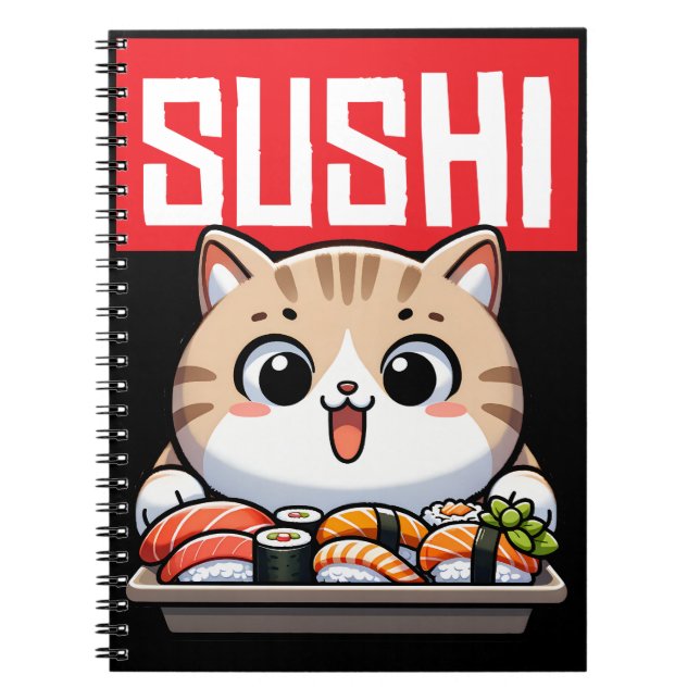 Caderno Espiral Sushi Cat (Frente)