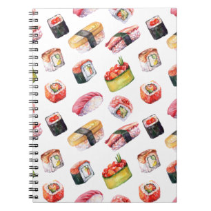 Caderno Espiral Sushi-comida japonês e nigiri