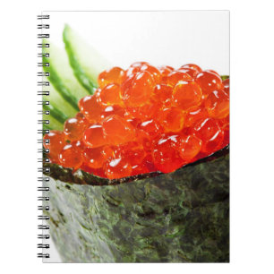 Caderno Espiral Sushi de Ikura (ovas Salmon) Gunkan Maki