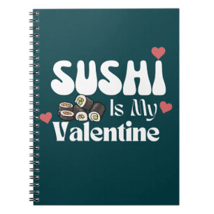 Caderno Espiral Sushi é meu Namorados, sushi