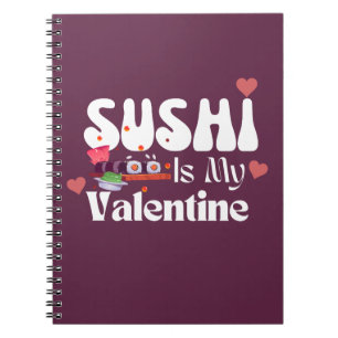 Caderno Espiral Sushi é meu Namorados, sushi