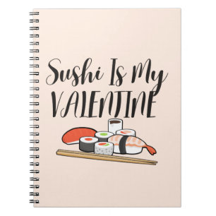 Caderno Espiral Sushi É Meu Namorados, Sushi