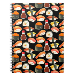 Caderno Espiral Sushi japonês bonito