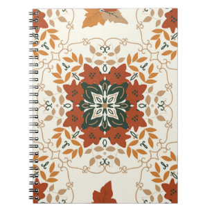 Caderno Espiral Suspiros de outono: Mistura geométrica Floral