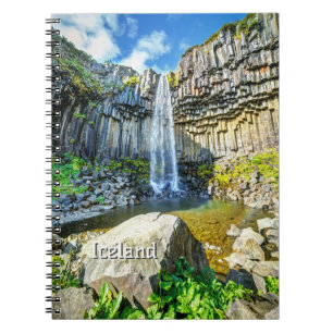 Caderno Espiral Svartifoss Waterfall, Islândia