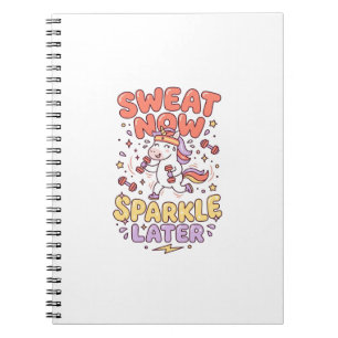 Caderno Espiral Sweat de Unicórnio Agora Brilho Posterior Impressã