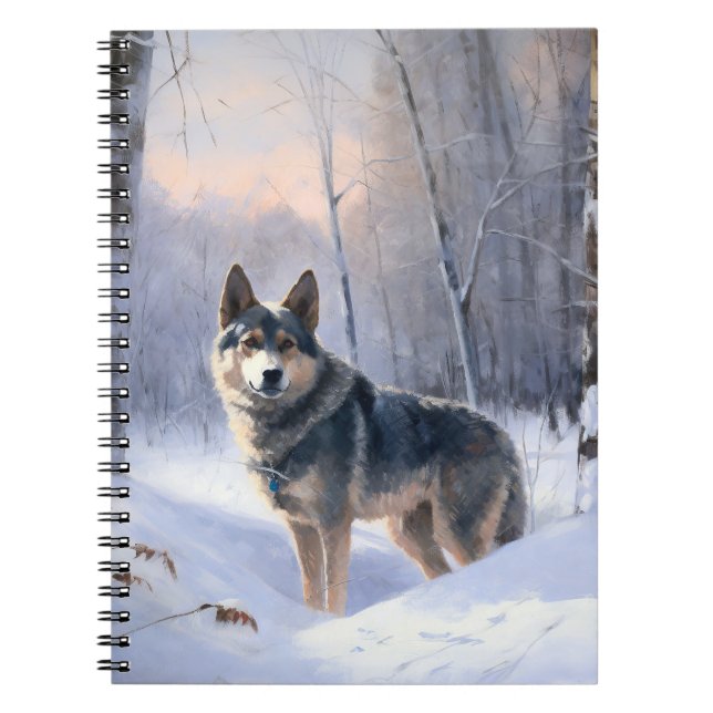 Caderno Espiral Swedish Vallhund Deixe Nevar Natal  (Frente)