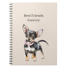 Caderno Espiral Sweet Cute Brown Cream Chihuahua Dog Best Friends