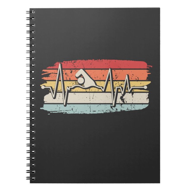 Caderno Espiral Swimmer Natação Retro (Frente)