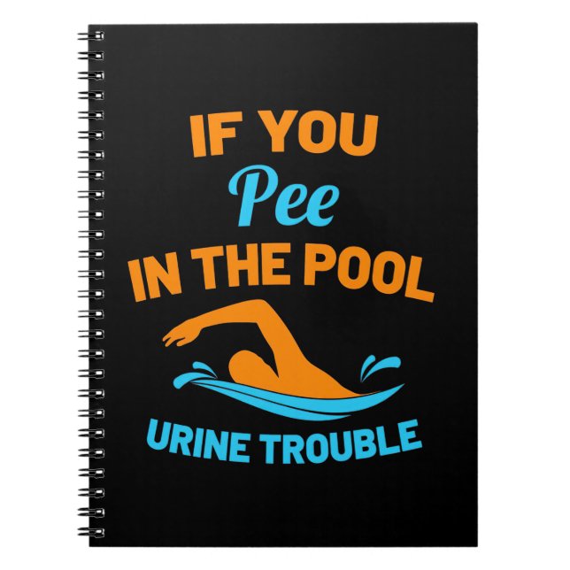 Caderno Espiral Swimmer Pee Na Piscina (Frente)