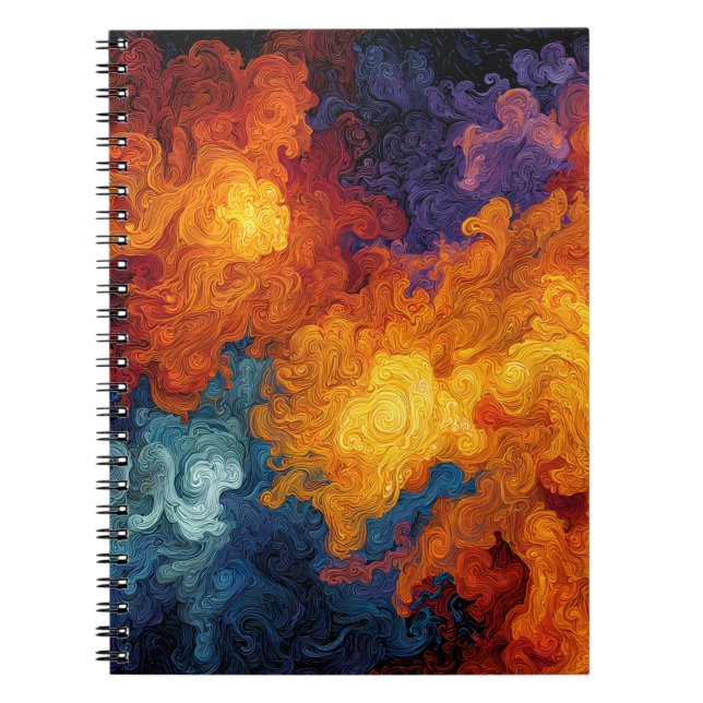 Caderno Espiral Swirling Elemental Nebula Abstract (Frente)
