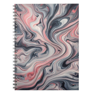 Caderno Espiral Swirling Shades of Pink, Grey, and White