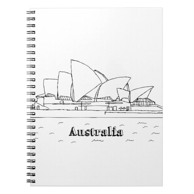 Caderno Espiral Sydney Austrália Férias Desenhando Férias Art Tra (Frente)