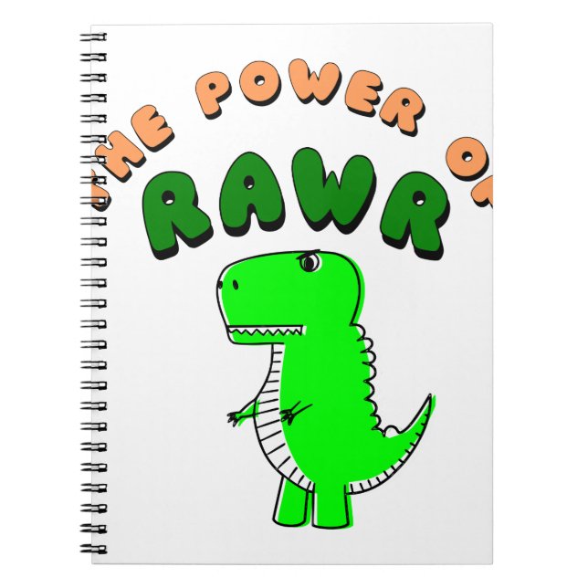 Caderno Espiral T-Rex O Poder Da RAWR (Frente)