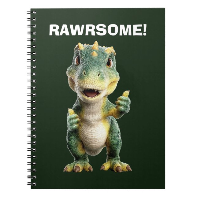 Caderno Espiral T Rex Polegar Para Cima (Frente)