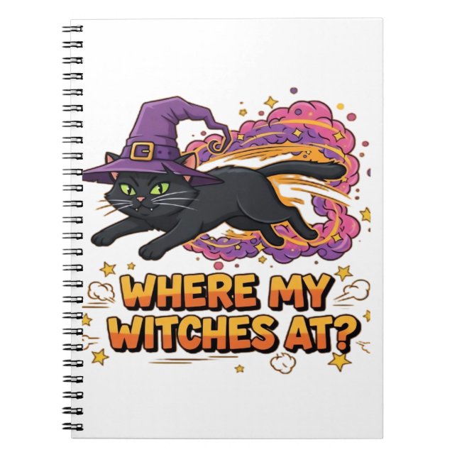 Caderno Espiral T-Shirt Clássico do gato preto (Frente)