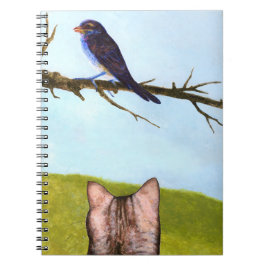 Caderno Espiral Tabby Cats Talk to Birds