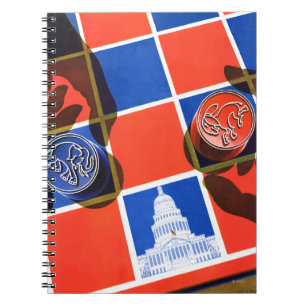 Caderno Espiral Tabuleiro de damas da eleição