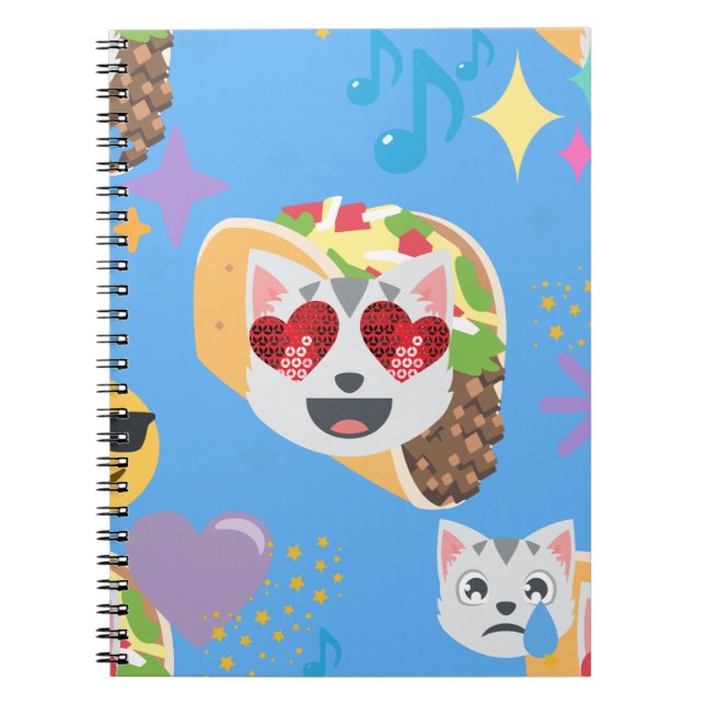 Caderno Espiral taco cat emoji (Frente)
