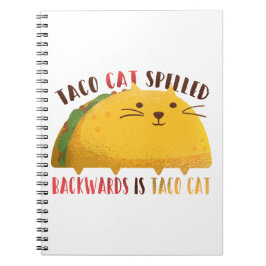 Caderno Espiral Taco Cat Palindrome