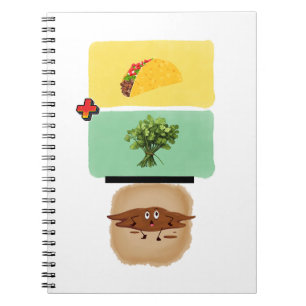 Caderno Espiral Taco + Cilantro = Notebook Diarreia