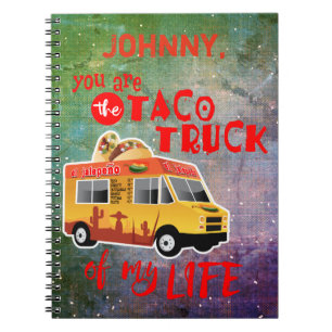 Caderno Espiral Taco Truck do meu fundo do tempo de vida