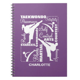 Caderno Espiral Taekwondo Artes Marciais Terminologia Esportiva