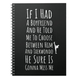 Caderno Espiral Taekwondo Gifts For Her Martial Arts Fighter Women