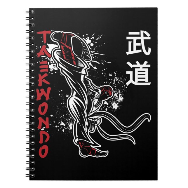 Caderno Espiral Taekwondo Kick Artes Marciais (Frente)
