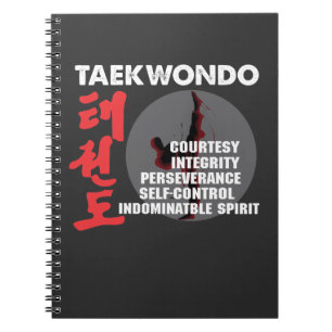 Caderno Espiral Taekwondo Tenets Arts Marciais Tae kwon do