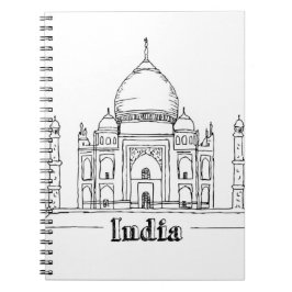Caderno Espiral Taj Mahal Férias Desenhando Férias Viajando