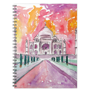 Caderno Espiral Taj Mahal India
