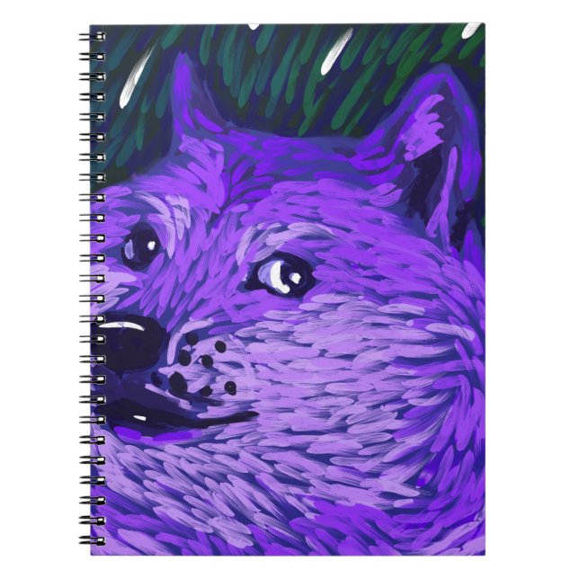Caderno Espiral Tal lua, muitas Star por Vincent camionete Doge (Frente)
