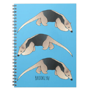 Caderno Espiral Tamandua ilustração de desenho animado