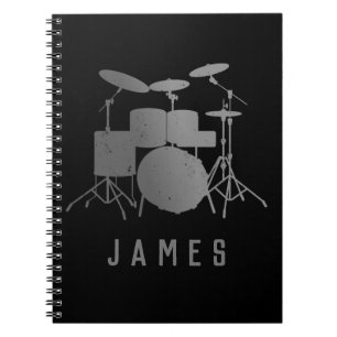 Caderno Espiral Tambores personalizados - Baterista engraçado