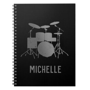 Caderno Espiral Tambores personalizados - Baterista engraçado