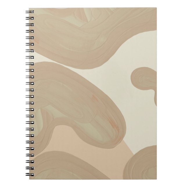 Caderno Espiral Tan Paint Lines Notebook – Minimalist Chic (Frente)