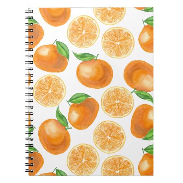 Caderno Espiral Tangerinas de aquarela (Frente)