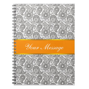 Caderno Espiral Tangerine Black Paisley