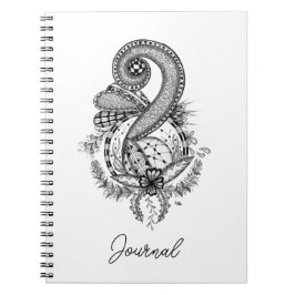 Caderno Espiral Tangle Art: Florales Motiv -