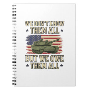 Caderno Espiral Tanque de Lembrança Militar Camisa Patriótica Desi