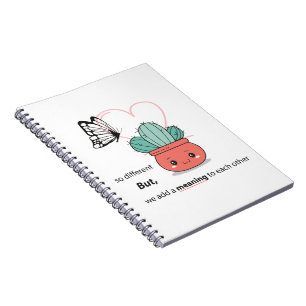 Caderno Espiral Tão Diferente, Perfeito Juntos - Casal De Amor
