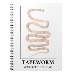 Caderno Espiral Tapeworm Seu Bumbum É A Sua Casa